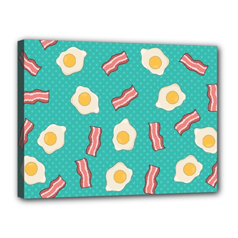 Bacon And Egg Pop Art Pattern Canvas 16  X 12  (stretched) by Valentinaart