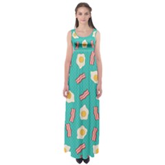 Bacon And Egg Pop Art Pattern Empire Waist Maxi Dress