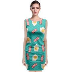 Bacon And Egg Pop Art Pattern Classic Sleeveless Midi Dress by Valentinaart