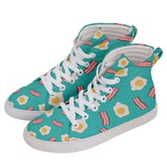 Bacon And Egg Pop Art Pattern Women s Hi-top Skate Sneakers by Valentinaart