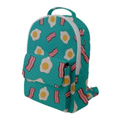 Bacon And Egg Pop Art Pattern Flap Pocket Backpack (large) by Valentinaart