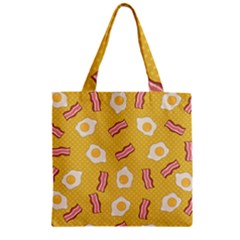 Bacon And Egg Pop Art Pattern Zipper Grocery Tote Bag by Valentinaart