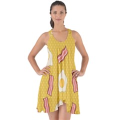 Bacon And Egg Pop Art Pattern Show Some Back Chiffon Dress