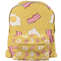Bacon And Egg Pop Art Pattern Giant Full Print Backpack by Valentinaart