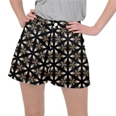 Earth Tone Floral  Stretch Ripstop Shorts by kenique