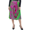 Groovy Abstract Green And Red Lava Liquid Swirl Classic Velour Midi Skirt  View1
