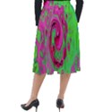 Groovy Abstract Green And Red Lava Liquid Swirl Classic Velour Midi Skirt  View2