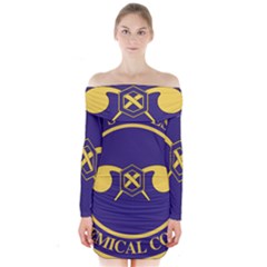 Seal Of Chemical Corps Of U S  Army Long Sleeve Off Shoulder Dress by abbeyz71