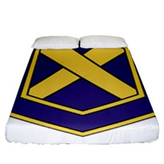 Insignia Of Chemical Corps Of U S  Army Fitted Sheet (queen Size) by abbeyz71