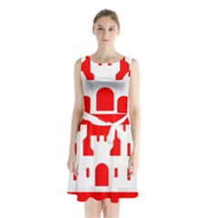 Logo Of United States Army Corps Of Engineers Sleeveless Waist Tie Chiffon Dress by abbeyz71