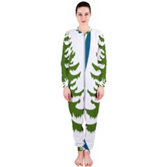 Forest Christmas Tree Spruce Onepiece Jumpsuit (ladies)  by Desi8484