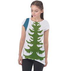 Forest Christmas Tree Spruce Cap Sleeve High Low Top by Desi8484
