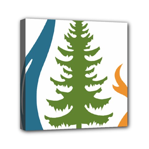 Forest Christmas Tree Spruce Mini Canvas 6  X 6  (stretched)