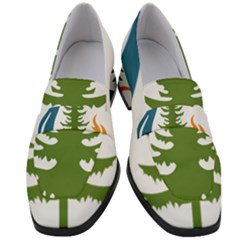 Forest Christmas Tree Spruce Women s Chunky Heel Loafers by Desi8484