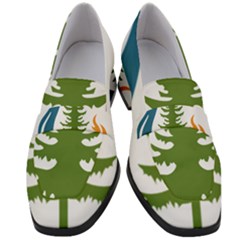 Forest Christmas Tree Spruce Women s Chunky Heel Loafers