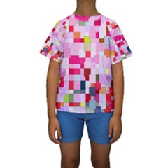 The Framework Paintings Square Kids  Short Sleeve Swimwear