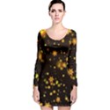 Background Black Blur Colorful Long Sleeve Velvet Bodycon Dress View1