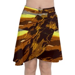 Scotland Monti Mountains Mountain Chiffon Wrap Front Skirt by Pakrebo