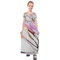 Art Painting Abstract Canvas Kids  Short Sleeve Maxi Dress by Pakrebo