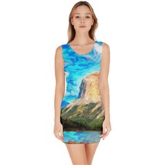 Painting Paintings Mountain Bodycon Dress by Pakrebo