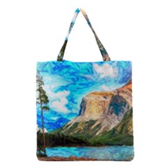 Painting Paintings Mountain Grocery Tote Bag