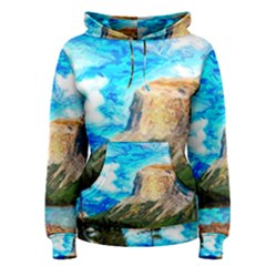 Painting Paintings Mountain Women s Pullover Hoodie by Pakrebo