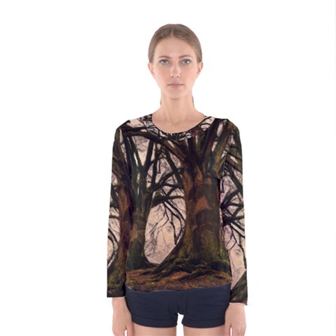 Ent Treant Trees Tree Bark Barks Women s Long Sleeve Tee by Pakrebo