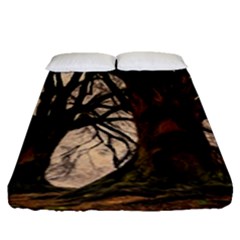 Ent Treant Trees Tree Bark Barks Fitted Sheet (Queen Size)