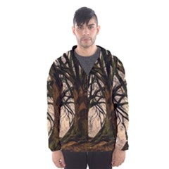 Ent Treant Trees Tree Bark Barks Hooded Windbreaker (Men)