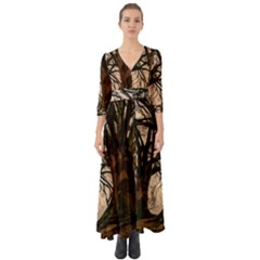 Ent Treant Trees Tree Bark Barks Button Up Boho Maxi Dress