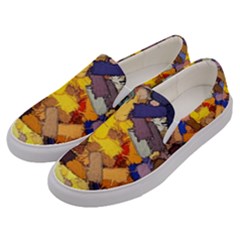 Texture Painting Plot Graffiti Men s Canvas Slip Ons by Pakrebo