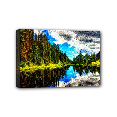 Color Lake Mountain Painting Mini Canvas 6  X 4  (stretched)