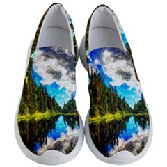Color Lake Mountain Painting Women s Lightweight Slip Ons by Pakrebo