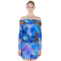 Color Colors Abstract Colorful Long Sleeve Off Shoulder Dress by Pakrebo