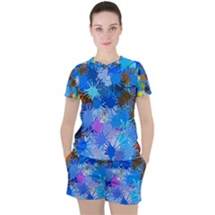 Color Colors Abstract Colorful Women s Tee And Shorts Set