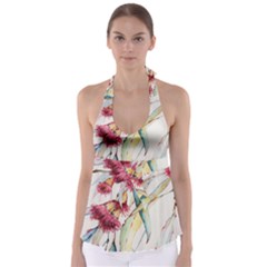 Plant Nature Flowers Foliage Babydoll Tankini Top