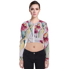 Plant Nature Flowers Foliage Zip Up Bomber Jacket