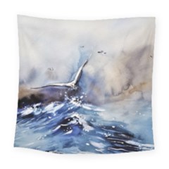 Art Painting Sea Storm Seagull Square Tapestry (large)