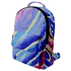 Painting Abstract Blue Pink Spots Flap Pocket Backpack (small) by Pakrebo