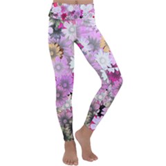 Flower Flowers Carta Da Parati Kids  Lightweight Velour Classic Yoga Leggings by Pakrebo