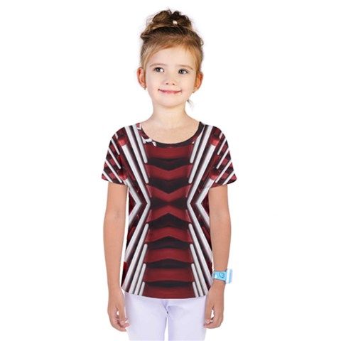 Red & White Stripes  Kids  One Piece Tee by WensdaiAmbrose