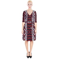 Red & White Stripes  Wrap Up Cocktail Dress by WensdaiAmbrose