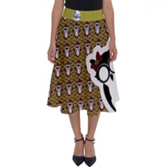 Red/gold Owl Perfect Length Midi Skirt by TransfiguringAdoptionStore