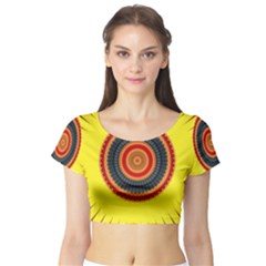 Art Decoration Wallpaper Bright Short Sleeve Crop Top