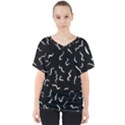 Scribbles Lines Drawing Picture V-Neck Dolman Drape Top View1
