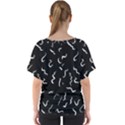 Scribbles Lines Drawing Picture V-Neck Dolman Drape Top View2