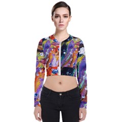 Abstract Modern Detail Color Long Sleeve Zip Up Bomber Jacket by Pakrebo