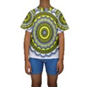 Mandala Pattern Round Ethnic Kids  Short Sleeve Swimwear View1