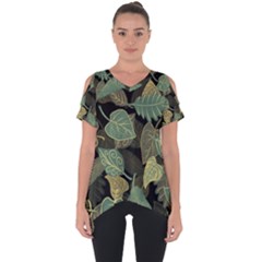 Autumn Fallen Leaves Dried Leaves Cut Out Side Drop Tee