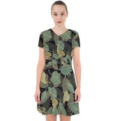 Autumn Fallen Leaves Dried Leaves Adorable In Chiffon Dress by Pakrebo